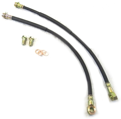 Bous Performance Rubber Brake Line Kit 18" Length 10mm Banjo 3/8-24 Fitting B10203