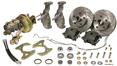CPP 1955-57 Chevy Drop Spindle Complete Front Brake Kit
