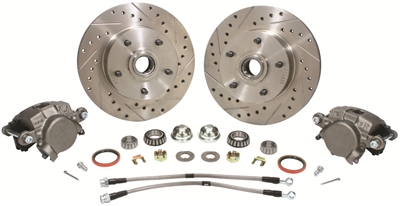CPP 1955-57 Chevy Complete Front & Rear Disc Brake Kit - Orginal Spindles