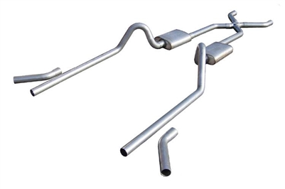 Pypes 1955 1956 1957 Chevy 2.5" Exhaust kit, Sedan/Hardtop, Crossmember Back, With X-Pipe
