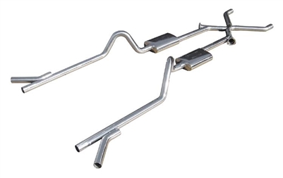 Pypes 2.5" Exhaust kit, Sedan/Hardtop, Crossmember Back, With X-Pipe and Cutouts
