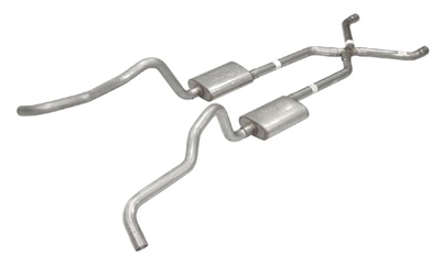 Pypes 2.5" Exhaust kit, Wagon/Nomad, Crossmember Back, With X-Pipe