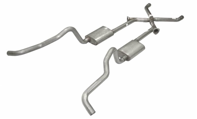 Pypes 2.5" Exhaust kit, Wagon/Nomad, Crossmember Back, With X-Pipe and Cutouts